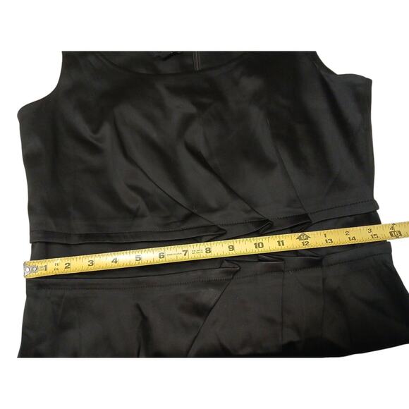 Talbots Satin Cocktail Dress Sz 10 Black Semi Formal Whimsigoth Elegant Party - Picture 14 of 17